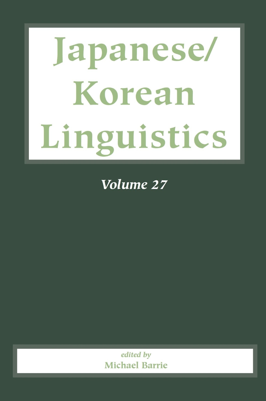 Japanese/Korean Linguistics, Volume 27