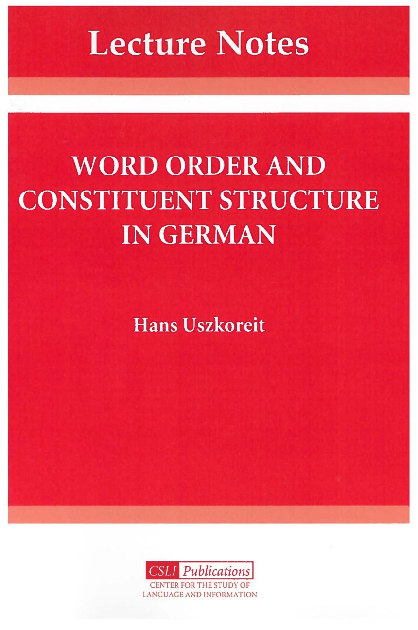 Word Order and Constituent Structure in German