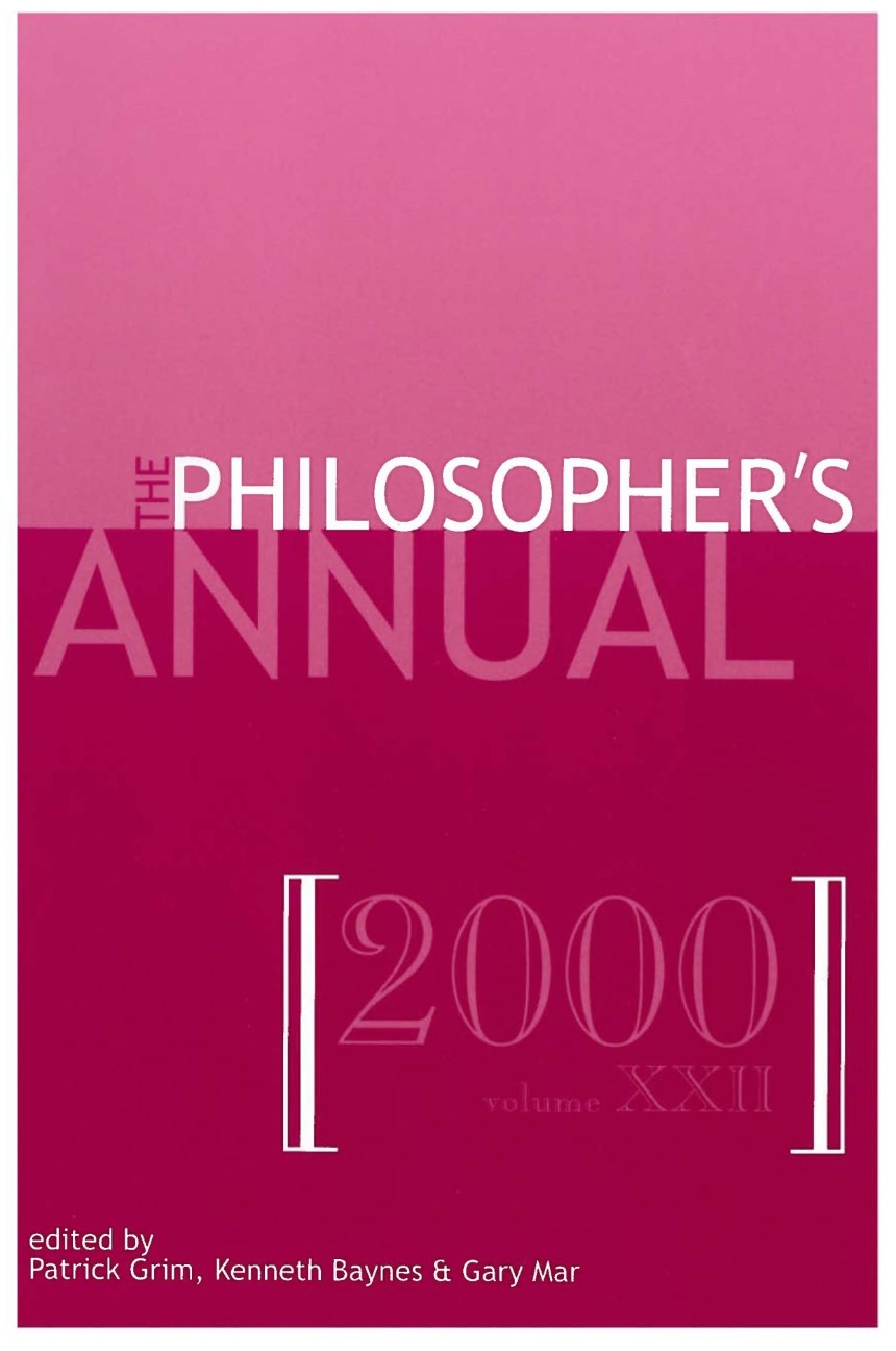 The Philosopher’s Annual, Volume 22