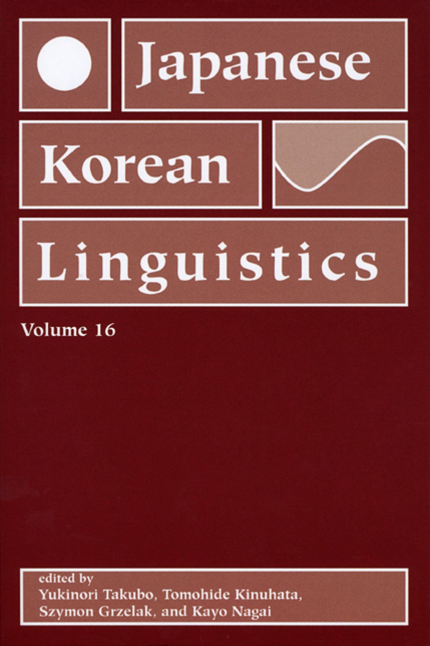 Japanese/Korean Linguistics, Volume 16