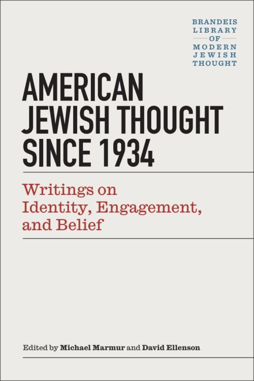 American Jewish Thought Since 1934