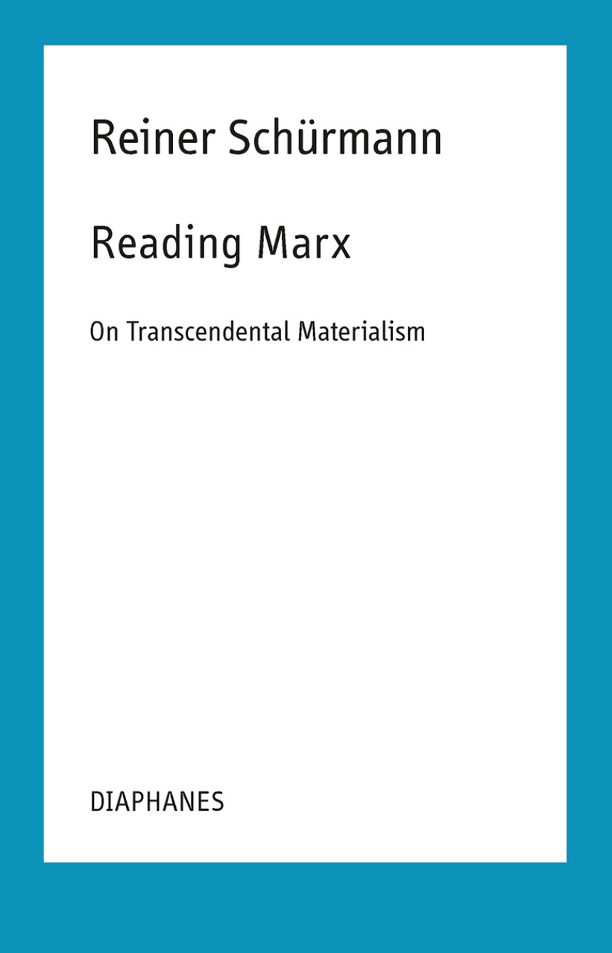 Reading Marx: On Transcendental Materialism Book Cover