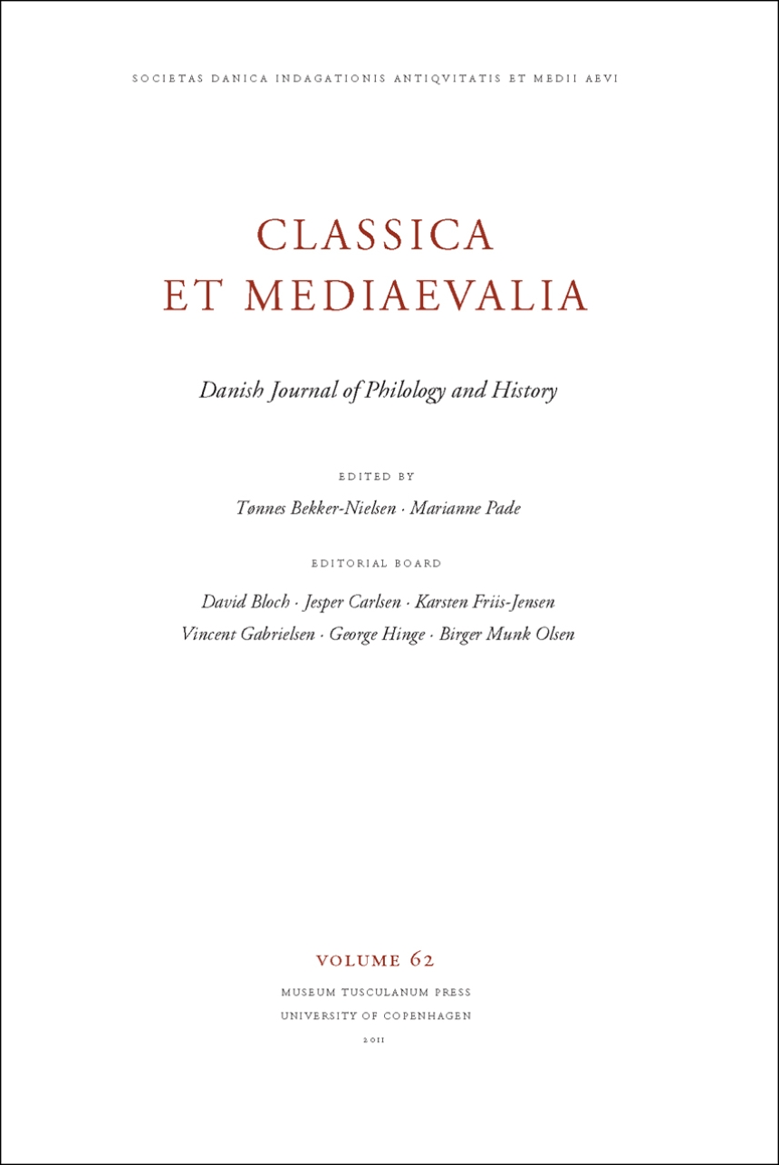 Classica et Mediaevalia Volume 62