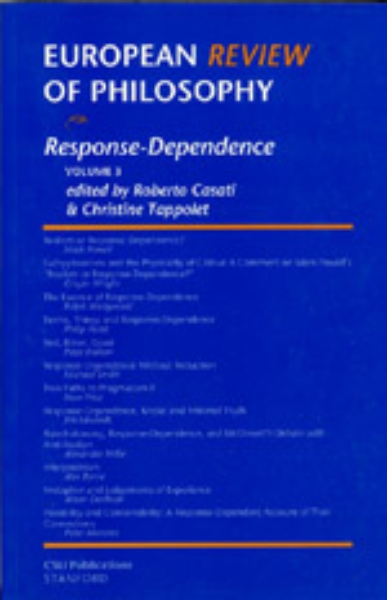 European Review of Philosophy, 3: Response-Dependence