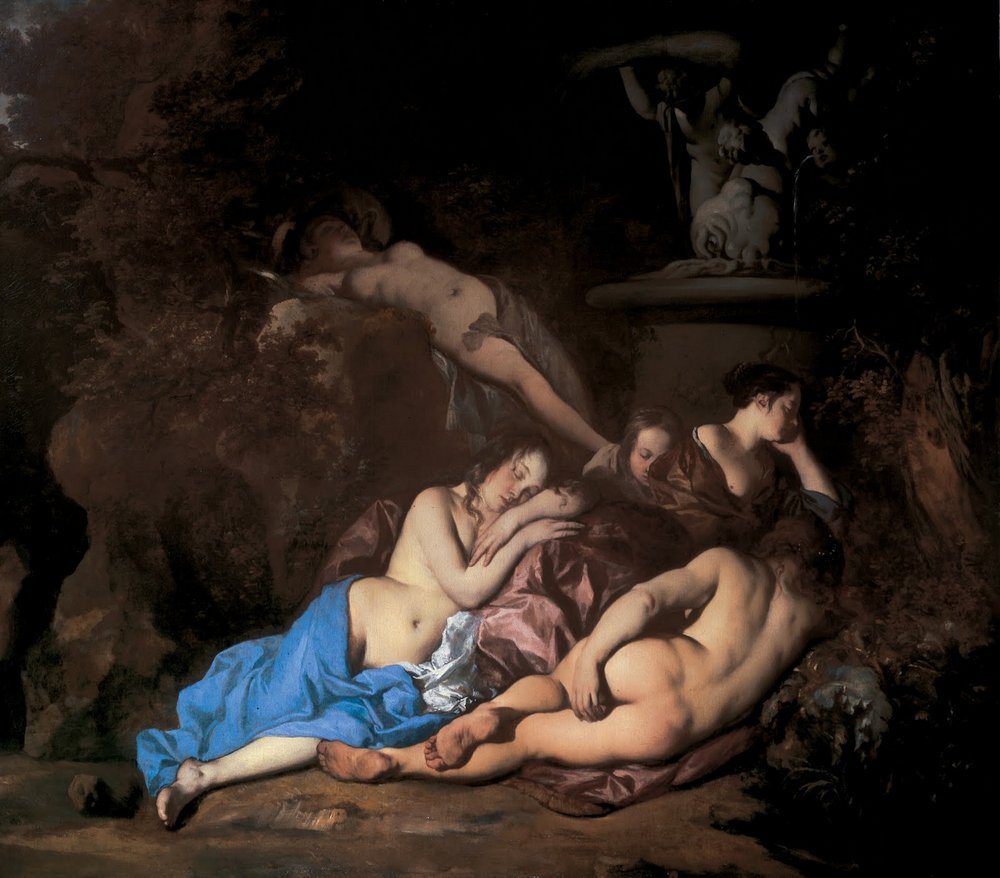 Peter Lely, Nymphs by a Fountain