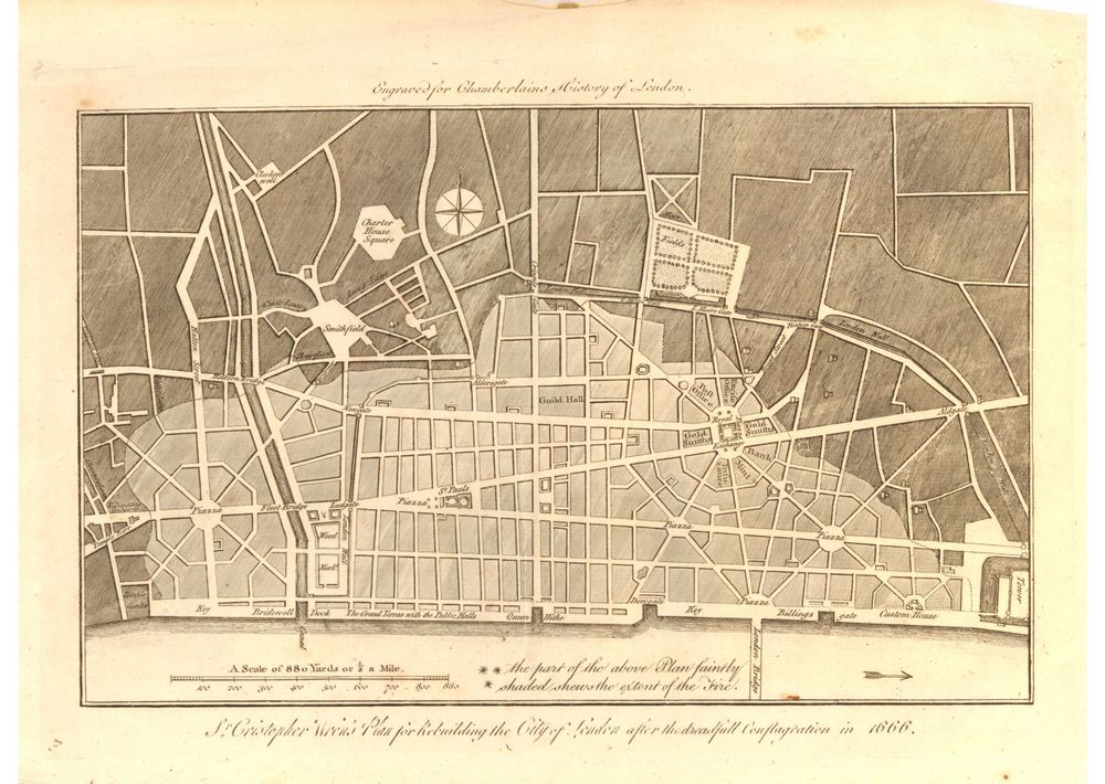 Christopher Wren plan for rebuilding the City of London