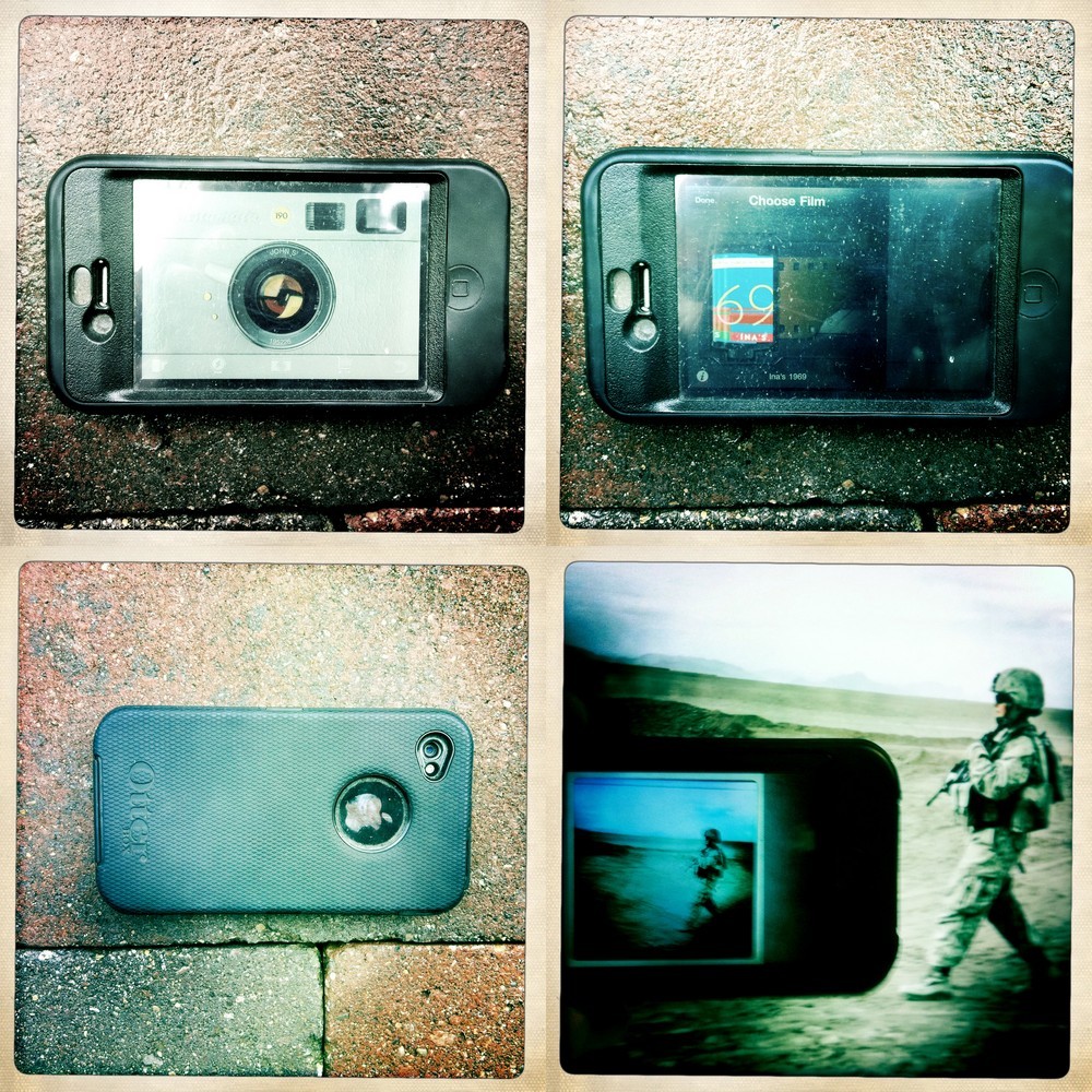 The Skeuomorphism of the Hipstamatic app and the iPhone 4 I took to Afghanistan