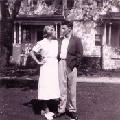 Carol and Mike engaged, September 1954